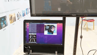 OpenCV視覺(jué)套件產(chǎn)品使用Gemini2相機作為視覺(jué)傳感器，使用OpenCV Model Zoo中的深度模型.gif